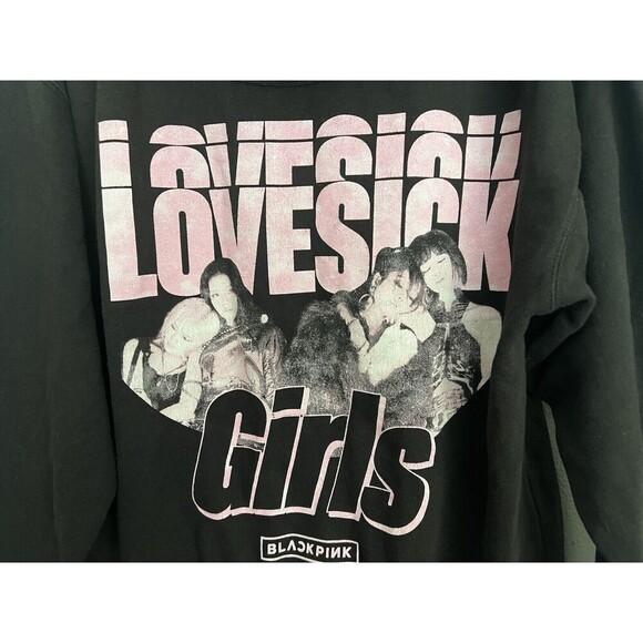 BlackPink Embroidered Pink Lovesick Group Photo K-Pop Hoodie Unisex L Official - Picture 3 of 9